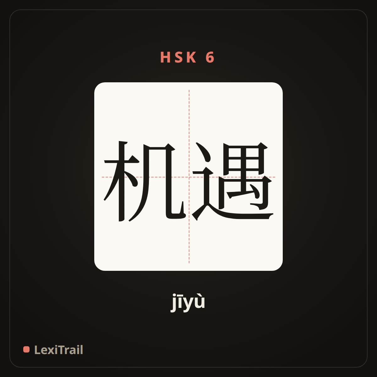 机遇 — the Chinese character for Opportunity (jīyù), stroke diagram