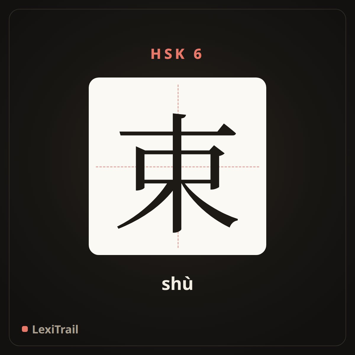 束 — the Chinese character for beam (shù), stroke diagram