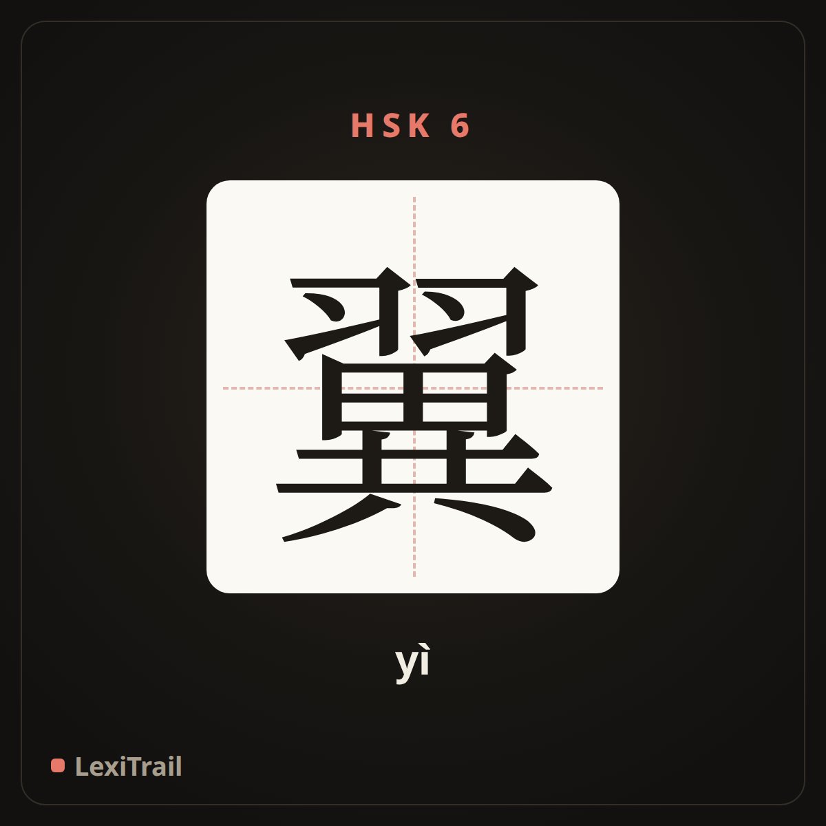 翼 — the Chinese character for Wing (yì), stroke diagram