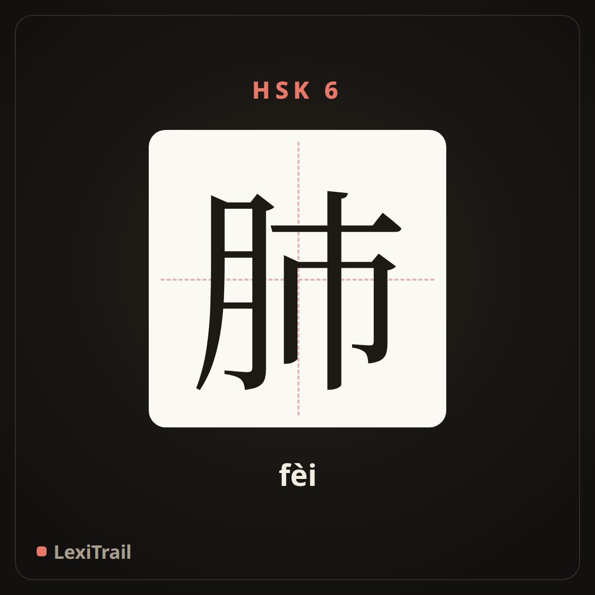 肺 — the Chinese character for lung (fèi), stroke diagram