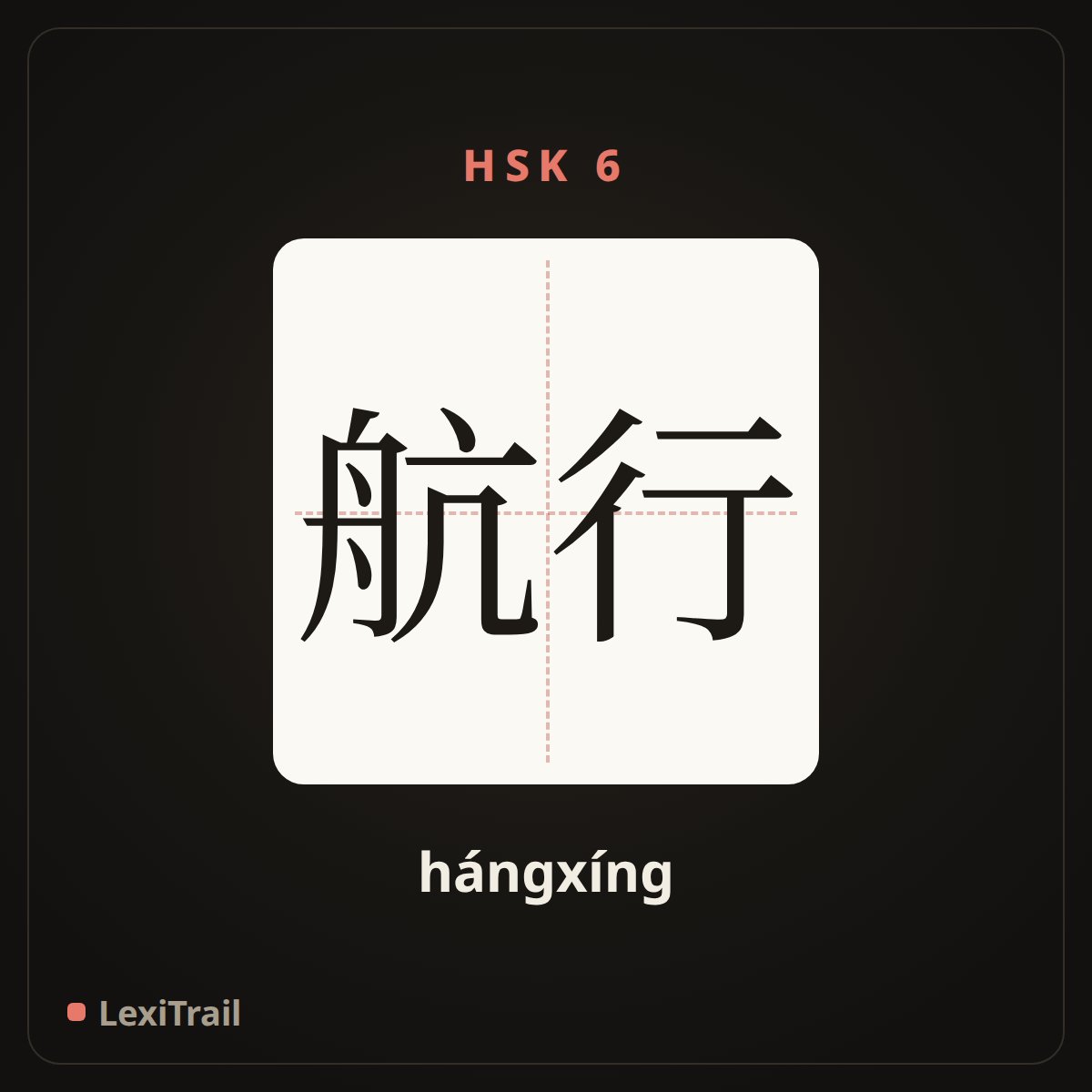 航行 — the Chinese character for Sail (hángxíng), stroke diagram