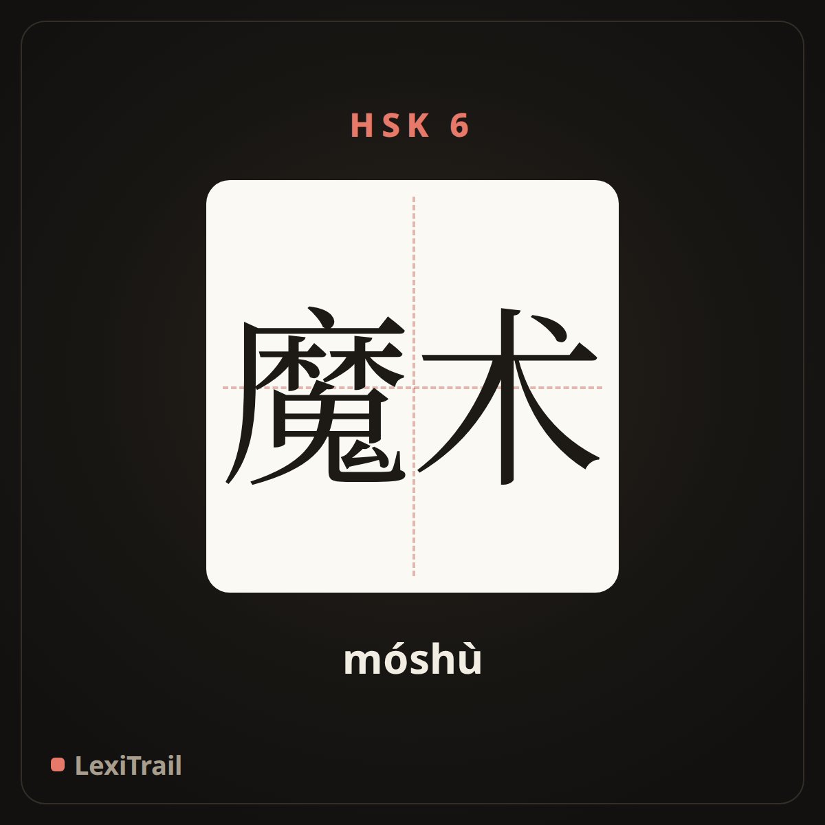 魔术 — the Chinese character for Magic (móshù), stroke diagram